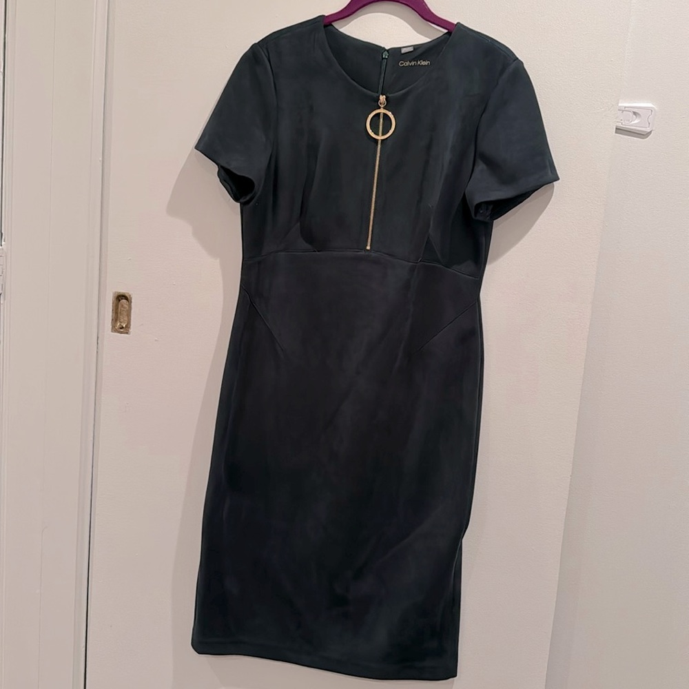 Green Suede Calvin Klein Dress